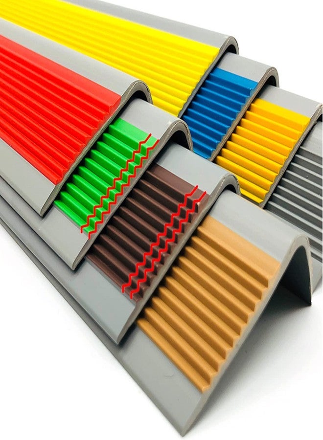 Tusig® Self-Adhesive Rubber Step Protector Edge Trim Strips,L-Shaped Corner Guard Staircase Threshold Strip,Anti Slip Tread, Used for Indoor Outdoor Tile Wood (Pack of 2, 2 Meter) - Image 1